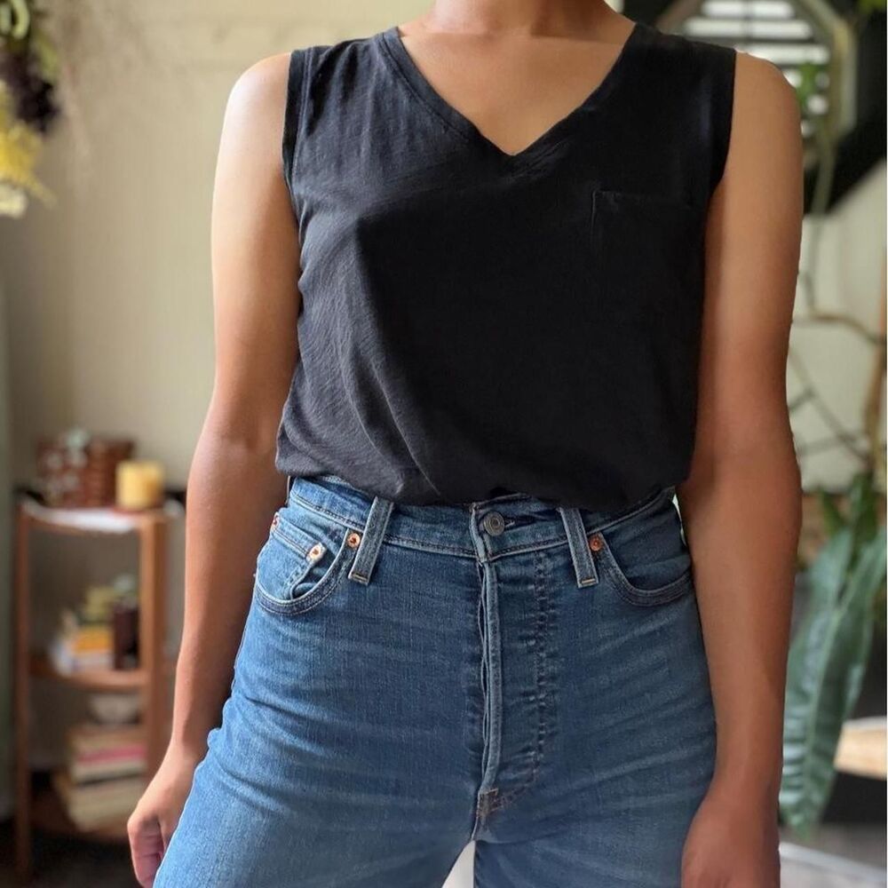 Garnet Hill minimalist black tank